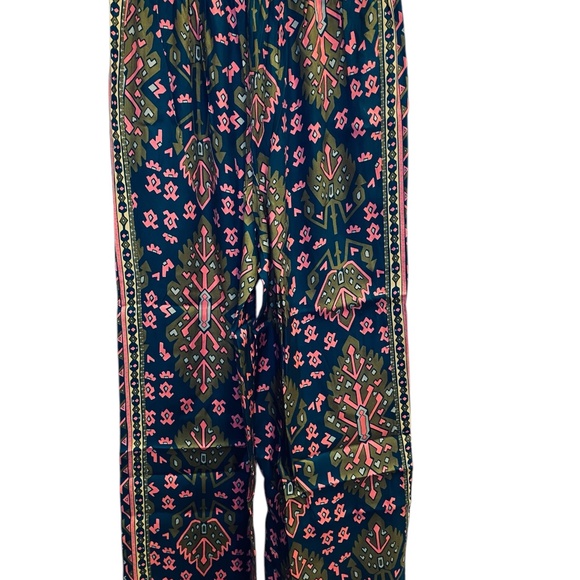 Boden geo print wide leg pant in blue, green and pink. Sz 12 - Picture 2 of 9